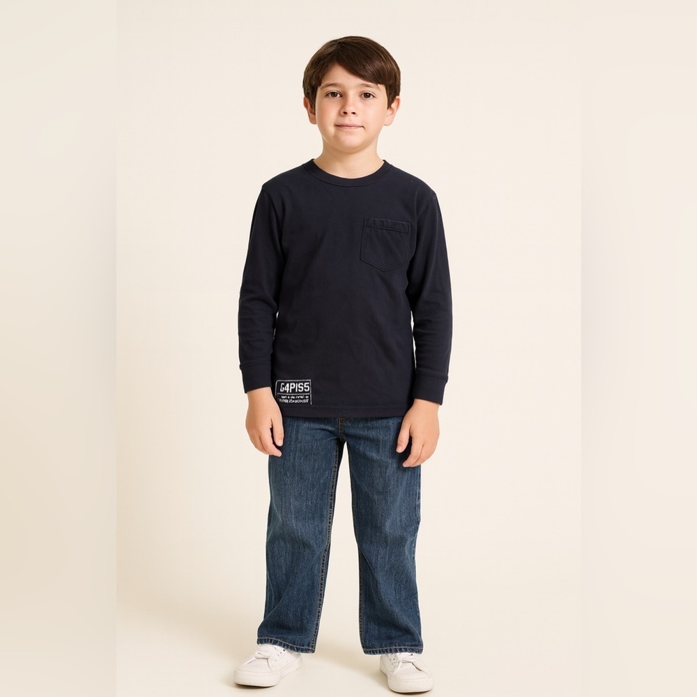 GAP Blue Long Sleeve Tee Casual Crew Neck